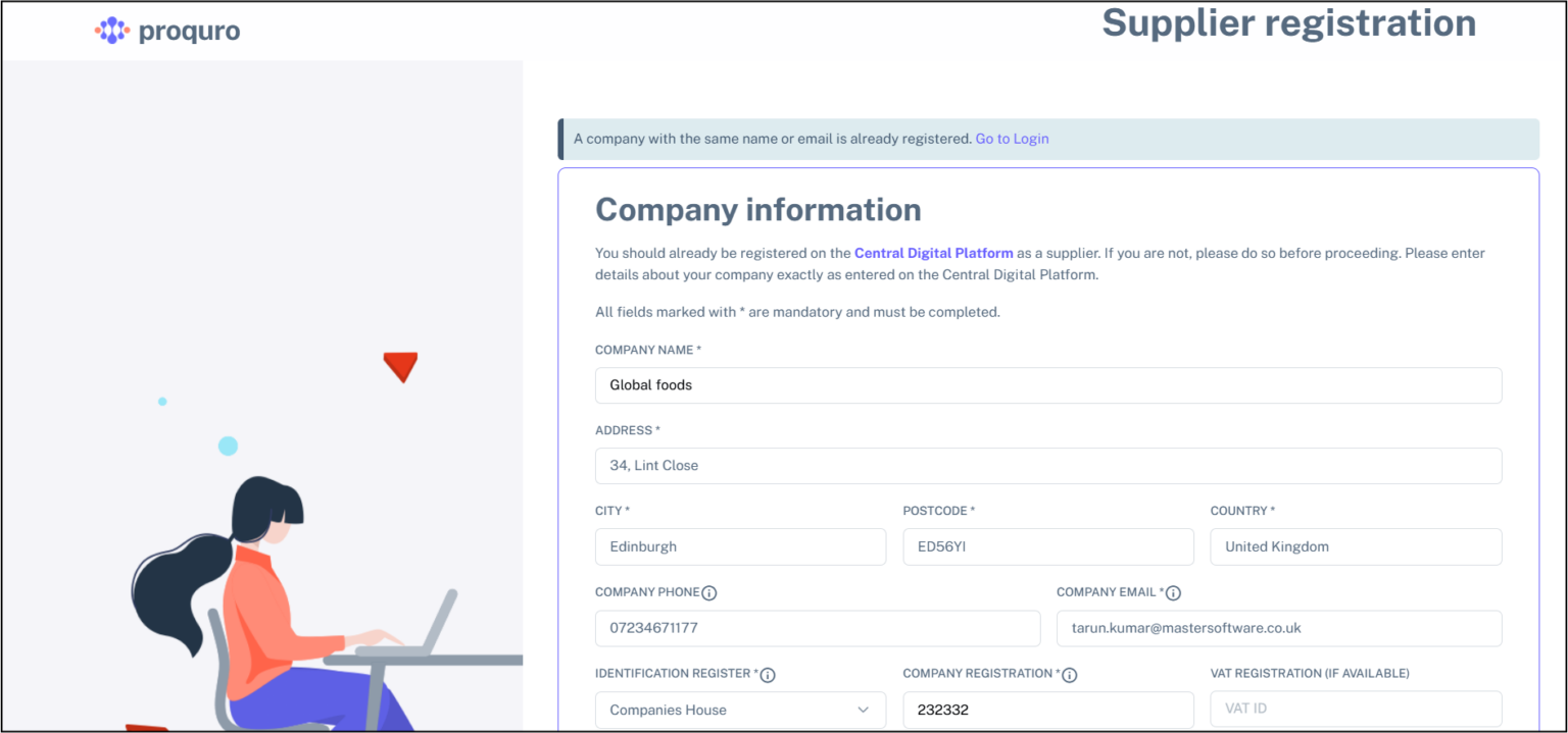 Supplier Self-Registration – Proquro Help